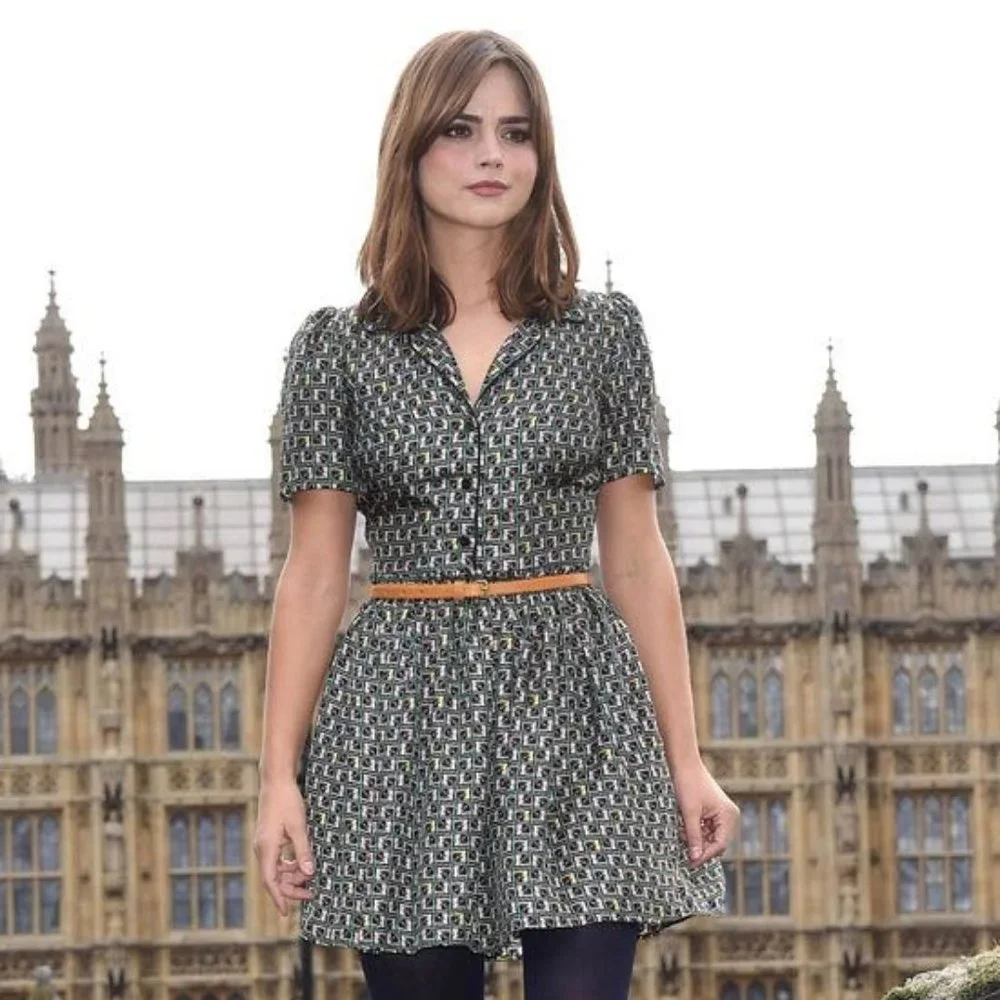 Topshop Silky Piped Tile Shirt Day Dress ASO Clara Oswald